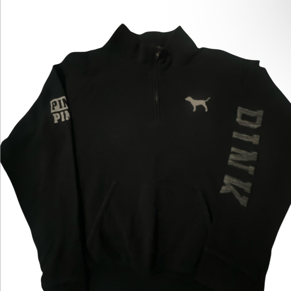 PINK Victoria's Secret Black Zip-Up Sweater